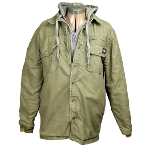 Dickies Quilt Lined Weathered-but-Great Hooded Work Coat Chore Barn Green Mens M - Picture 1 of 23