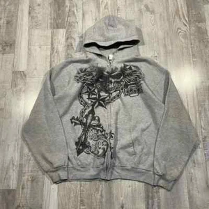 Sudadera con Capucha Estampado de Calavera Gótica, Sudadera Informal Hip Hop, Personalidad - Imagen 1 de 32