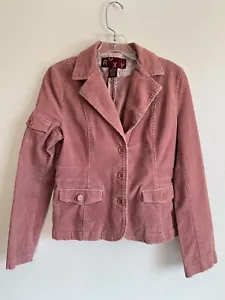 Chaqueta Blazer Roxy Para Mujer Manga Larga Pana Hasta la Cintura Rosa Polvorienta M - Imagen 1 de 9