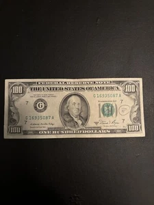 Small Head $100 bill (One Hundred Dollar Bill) - Series 1981A - Picture 1 of 2