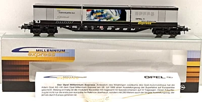 ROCO 47979, Containertragwagen der DB "OPEL MILLENIUM-express"  (N103) - Bild 1 von 4