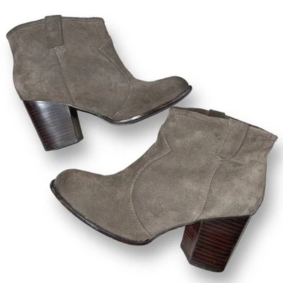 ВЕЛИКОЛЕПНЫЙ лакота темно серо-коричневый замшевый тянуть на блок каблук ботинок ботинки 9,5 - Изображение 1 из 4