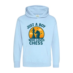 Just A Boy Who Loves Chess Hoodie Tee – Fun Gift for Young Chess Players - Picture 1 of 7