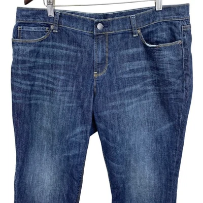 Pantalones de mezclilla para mujer London Jean azul pierna recta talla 16 informales cómodos elásticos Foto 1 de 4