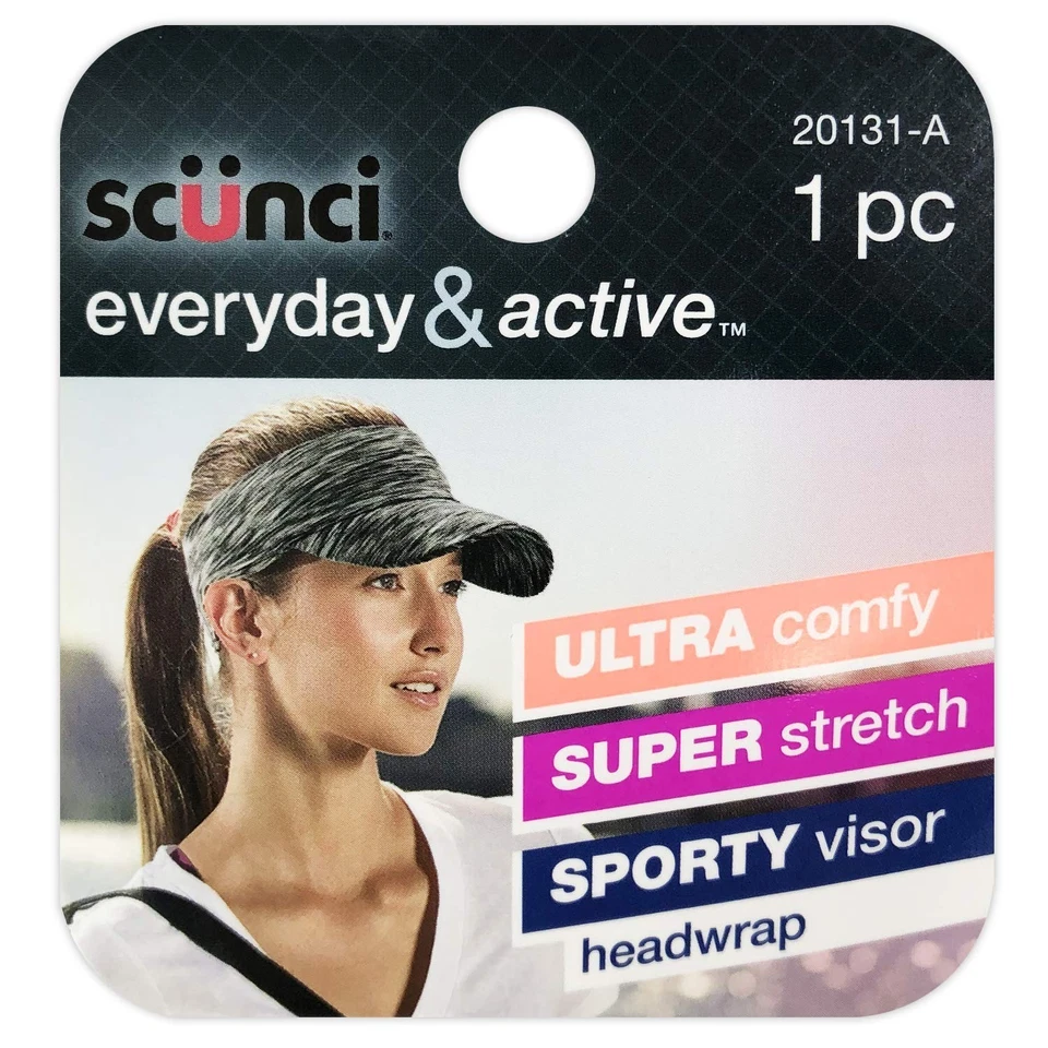 2 SCUNCI Everyday & Active Visor Headwrap Super Comfy Stretch Multiple Colors