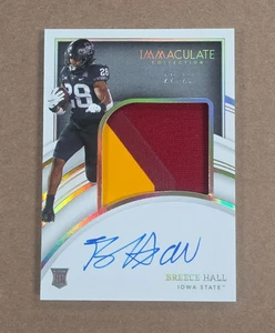 Camiseta deportiva de fútbol americano Immaculate Collegiate 2022 Breece Hall novato automática/25 tarjetas #60 - Imagen 1 de 2