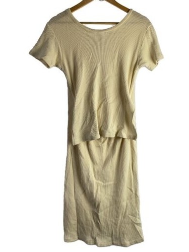 MAISON MARGIELA Abito manica corta MM6 Waffle S Cotone CRM S32CT0796 S22865