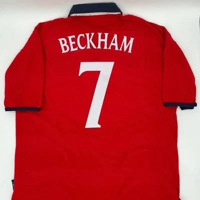 Beckham #7 England 1999/2000/2001 Away ORIGINAL Umbro VTG Rare Soccer Jersey XL - Image 1 of 4