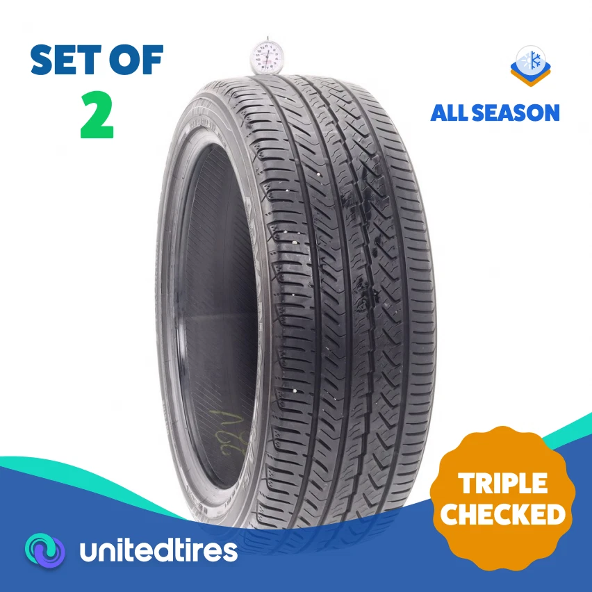 Set of (2) Used 225/45R19 Yokohama Advan Sport A/S Plus 96Y - 7.5/32 - Image 1 of 4