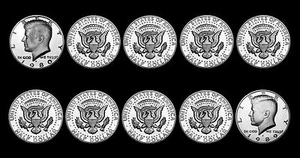 1980 1981 1982 1983 1984 1985 1986 1987 1988 1989 S Kennedy Juego de 10 Prueba Como Nuevo - Imagen 1 de 1