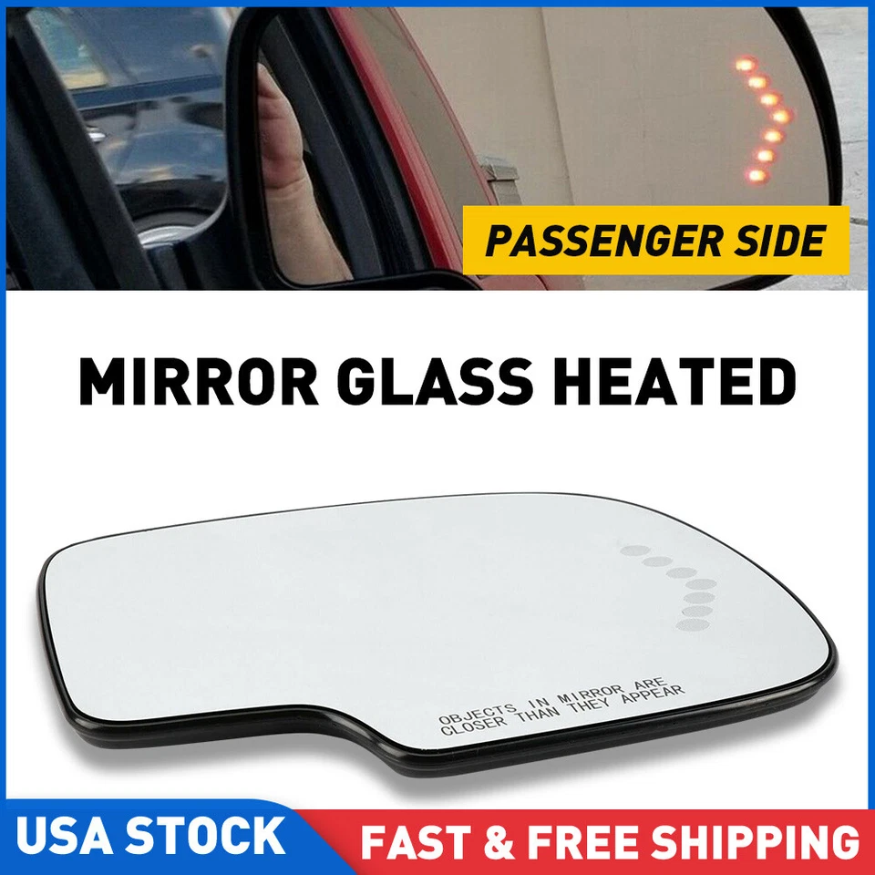 Espejo de vidrio térmico intermitente lado del pasajero derecho para Chevy GMC Cadillac 2003-06 Foto 1 de 4