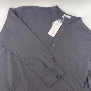 Coofandy Men's Cotton Hemp Blend Henley Shirt Long Sleeve Casual Button-Up XXL - Picture 1 of 6