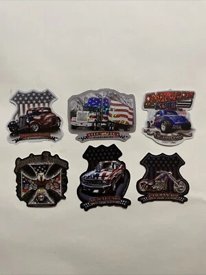 Lote de 6 pegatinas vintage de máquina expendedora Y2k American Hot Rod Chopper Cars CEI Foto 1 de 4