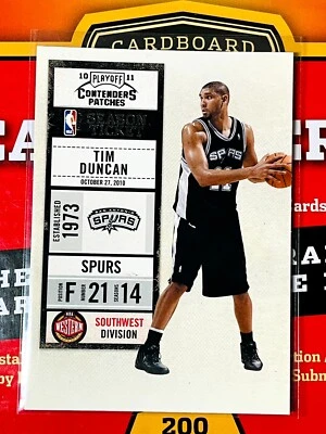 2010-11 Playoff Contenders Patches - #44 Tim Duncan B1013 - Image 1 of 2