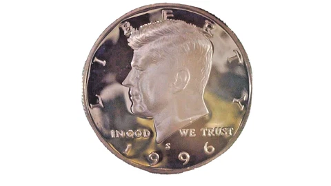 1996 S Kennedy Proof Silver Half Dollars Cover