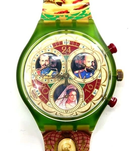 NEW Swatch Chrono Watch RUSSIAN TREASURY SCG107 + Case & Papers 1995 New Battery - Picture 1 of 11