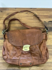 WITCHERY Tan Brown Leather Shoulder Crossbody Handbag Bag B26 - Picture 1 of 6