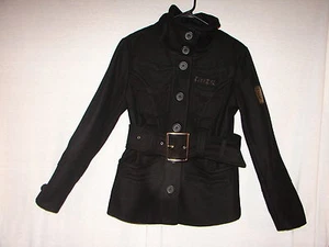 Abrigo cálido de lana negro Lois Club diseñador marca toro talla mediana - Imagen 1 de 8