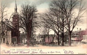 Vtg Orange NJ Soldiers Common Street View Handcolored pre-1907 Postcard - Picture 1 of 2