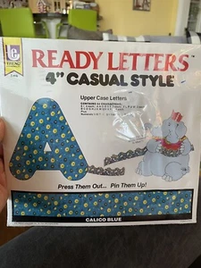 Vintage Trend Ready Letters Calico Blue Uppercase/Numbers - Picture 1 of 7