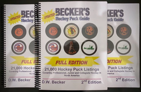 RARE Becker's Hockey Puck Guide Book 2nd Edition! NHL WHA CHL AHL WHL & Much Mor Cover