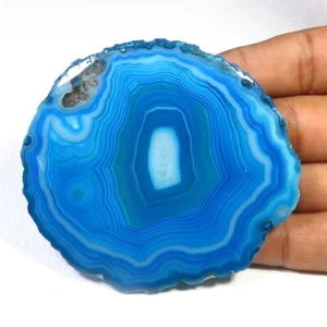 Natural Agate Geode Cabochon 72x65 mm 248 Cts geode Blue Slice Gemstone BS-1122 - Picture 1 of 4