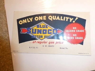 Vintage 1950s Ink Blotter Sunoco Motor Fuel Bristol PA - Image 1 of 2