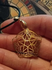 ~ Stunning Pentagram/Elements/Tree of Life Necklace Healing Wicca Pagan 18" - Picture 1 of 2