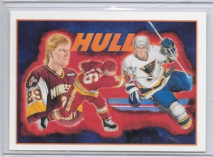 Tarjeta de héroes de hockey de cubierta superior lista de verificación Brett Hull 1991-92 St Louis Blues - Imagen 1 de 2