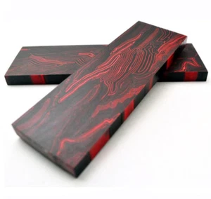 2 Piezas Manija de Cuchillo Escalas Blancos Fibra de Vidrio G10 Damasco Patrón 130x42x8mm - Imagen 1 de 2