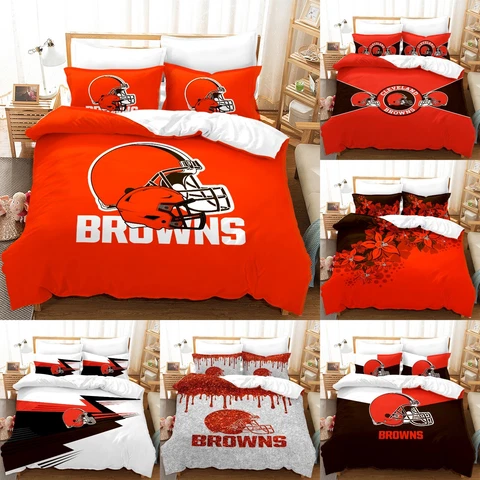 Cleveland Browns 3 Piece Duvet Cover Set Pillowcase Cotton Blend Bedding Set Cover