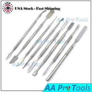 AAPRO 8 Pc WAX CARVER SPATULA DENTAL POLYMER CLAY CARVING SET DENTAL LAB TOOLS - Picture 1 of 2
