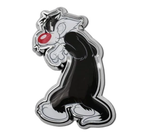 Sylvester Looney Tunes Chrome Metal 2.5" x 3.4" Auto Emblem - Picture 1 of 3