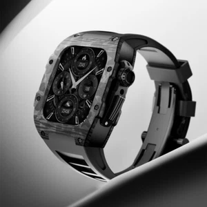 Gumowa taśma do Apple Watch Series 10 46mm obudowa z włókna węglowego Viton Str - Zdjęcie 1 z 23