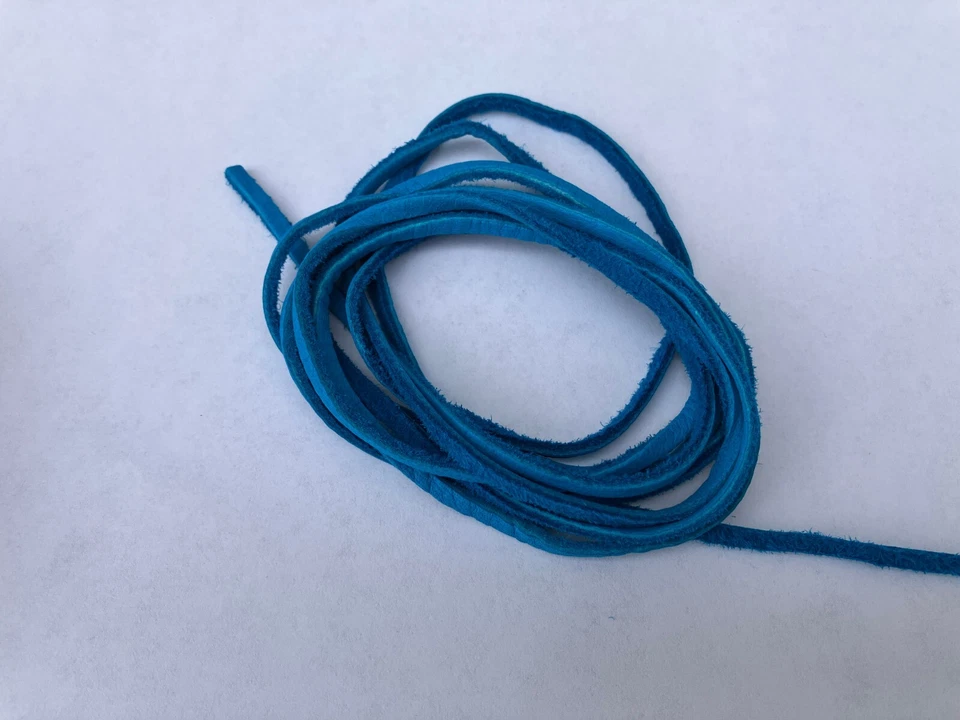 Two (2) Turquoise Color Tanned Deer Leather Lace 72" X 1/8 " 3 oz. - Image 1 of 1