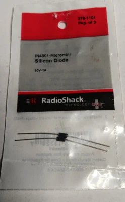 Nuevo en Paquete Radio Shack #276-1101 Diodo de Silicio IN4001-Micromini 50V-1A Foto 1 de 2