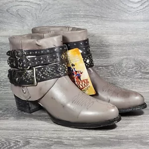 Old Gringo Yippee Ki Yay Ankle Boots Womens 9 1/2 B Cowgirl Studs Buckle Western - Picture 1 of 24