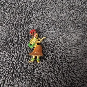 Broche prendedor vintage firmado Mamselle tropical hawaiano Hula Girl años 60 - Imagen 1 de 5