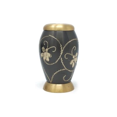 Flat Top Floral Keepsake Urn for Human Memorial Ashes  For Uk - Image 1 of 4