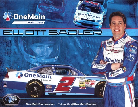 2012 Elliott Sadler One Main Financial Chevy Impala NASCAR postcard Cover