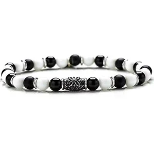 Bracciale Unisex GERBA 285 Elastico con Pietre Naturali e Argento 925 - Bild 1 von 2