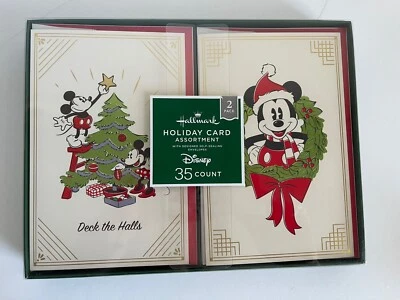 NEW Hallmark Disney Mickey Mouse 35  Count Holiday Christmas Cards Assortment - Image 1 of 4