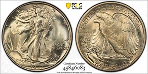 1937 Walking Liberty 50c Silver Half Dollar PCGS MS 67 PCGS Certified 45846083 - Picture 1 of 1