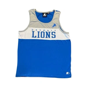 Camiseta sin mangas grande Starter Blue Detroit Lions Highlight Reel para hombre - Imagen 1 de 4