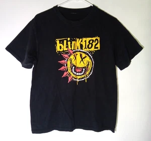 Blink-182 Pop Punk Band Men's Small Black Happy Face Logo Shirt - Picture 1 of 2