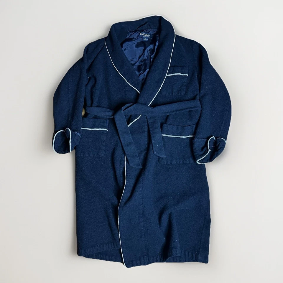 Bata de colección Brooks Brothers para hombre mediana azul marino 100 % lana de cordero hecha en Inglaterra Foto 1 de 4