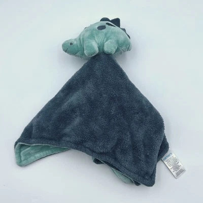 Carters Plush Navy Aqua DINOSAUR Dino Security Blanket Lovey Baby Toy #68479 - Image 1 of 4