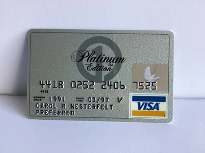 Tarjeta de crédito Visa edición platino caduca 1997 preferida vintage limpia Foto 1 de 2