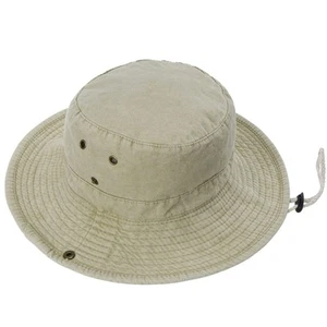 Vintage-Washed-Cotton-Sun-Hat Wide-Brim-Bucket-Hat Fishing Hat Outdoor Boonie... - Picture 1 of 4
