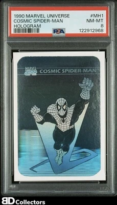 SPIDER-MAN HOLOGRAM #MH1 PSA 8 1990 Impel Marvel Universe Series 1 HOLO - Image 1 of 2